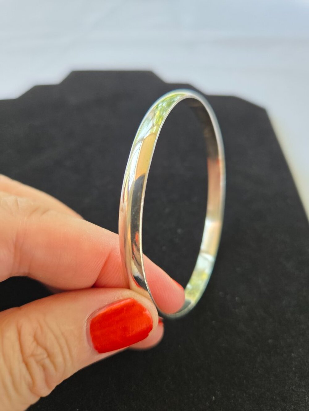 Vintage Taxco Mexico Silver Bangle Thin Minimalis Bracelet - Picture 4 of 8